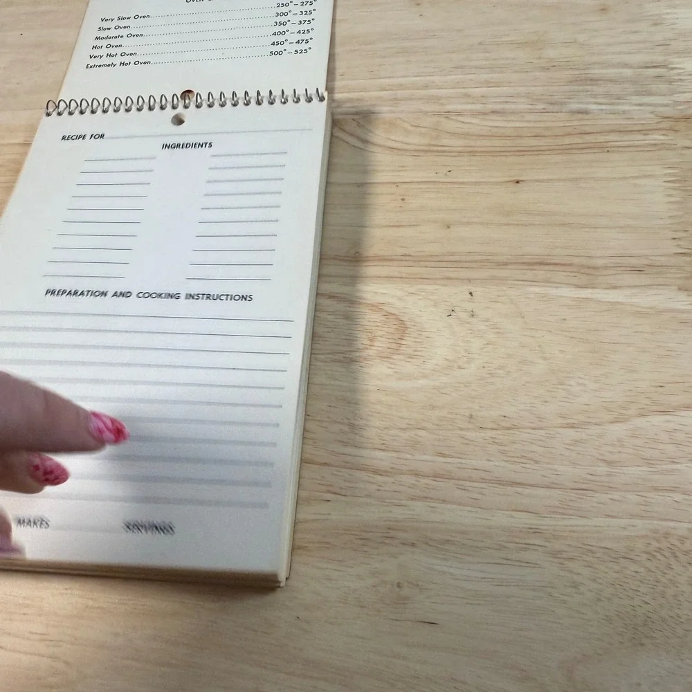 Vintage Montag My Recipe Book Kitchen Spiral Bound Blank Pages - 80 Sheets